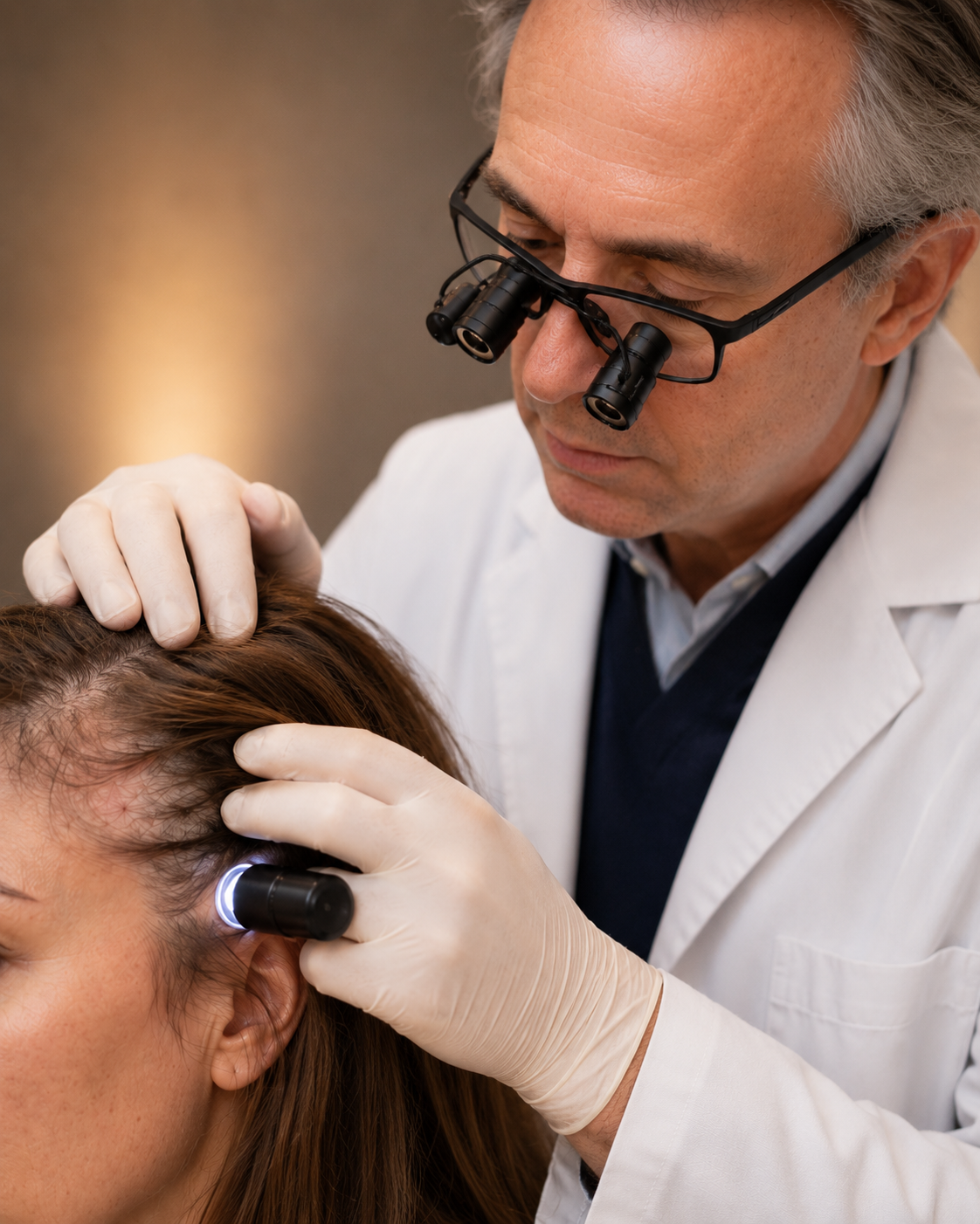 Close examination of symptomatic frontal and temporal hairline loss